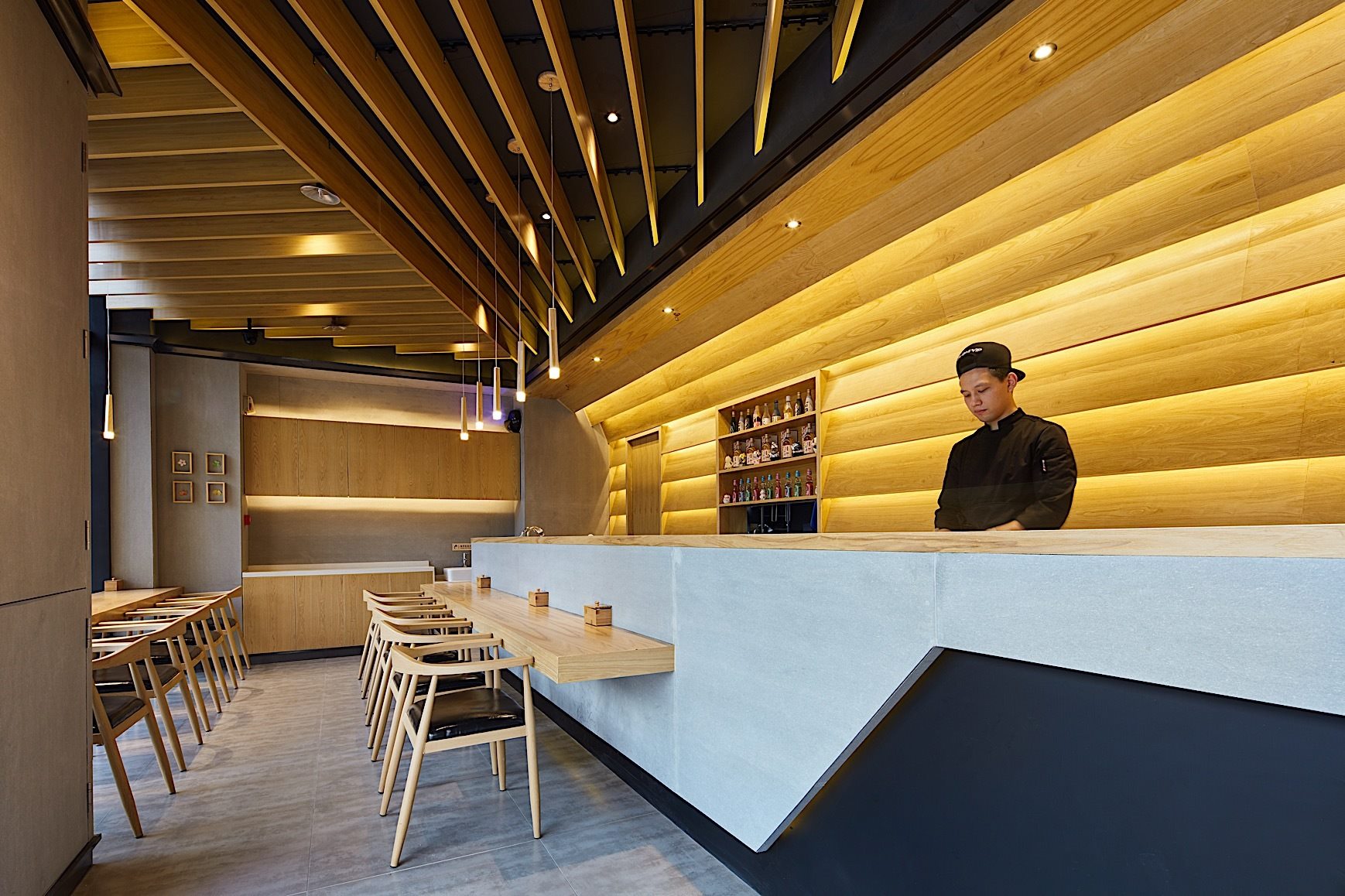 日式料理店吧臺設計效果圖
