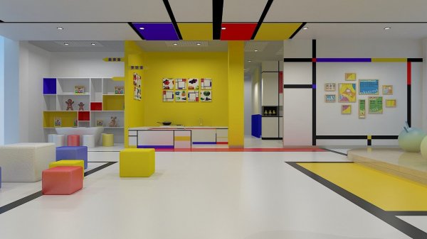 簡(jiǎn)單大方的幼兒園教室裝修效果圖