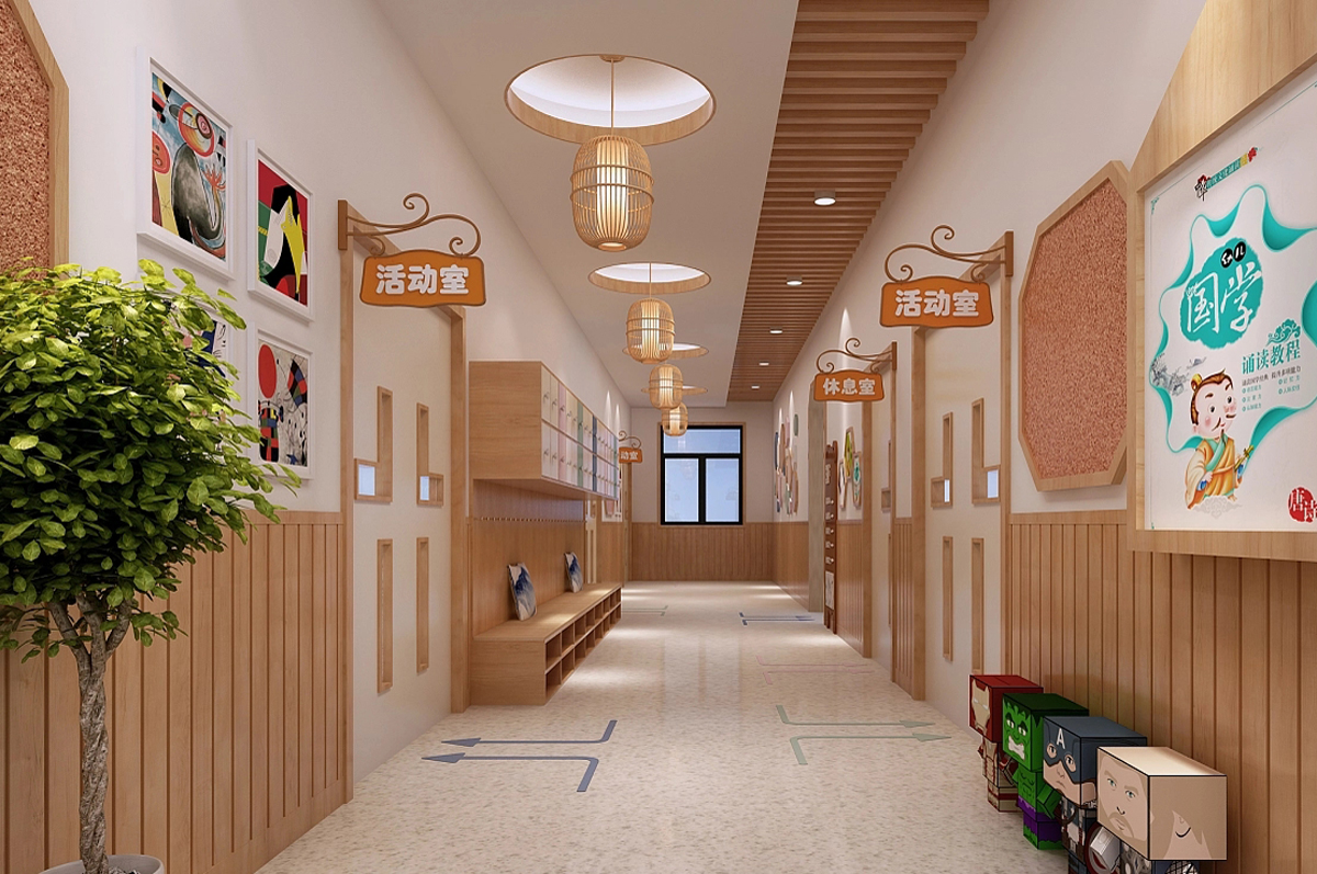新中式風格幼兒園裝修設(shè)計效果圖